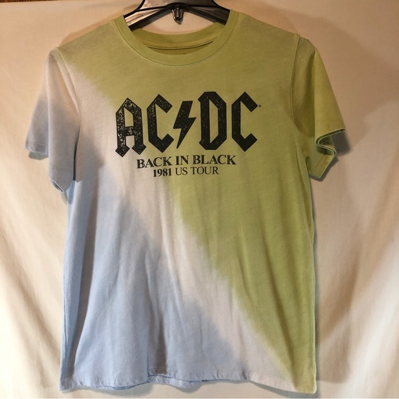 AC/ DC | Tops | Vintage Ac Dc Womens Greenwhiteblue Acdc Back In Black ...